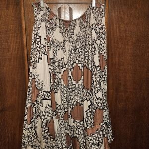Anthropologie Black and Cream Patterned Skirt